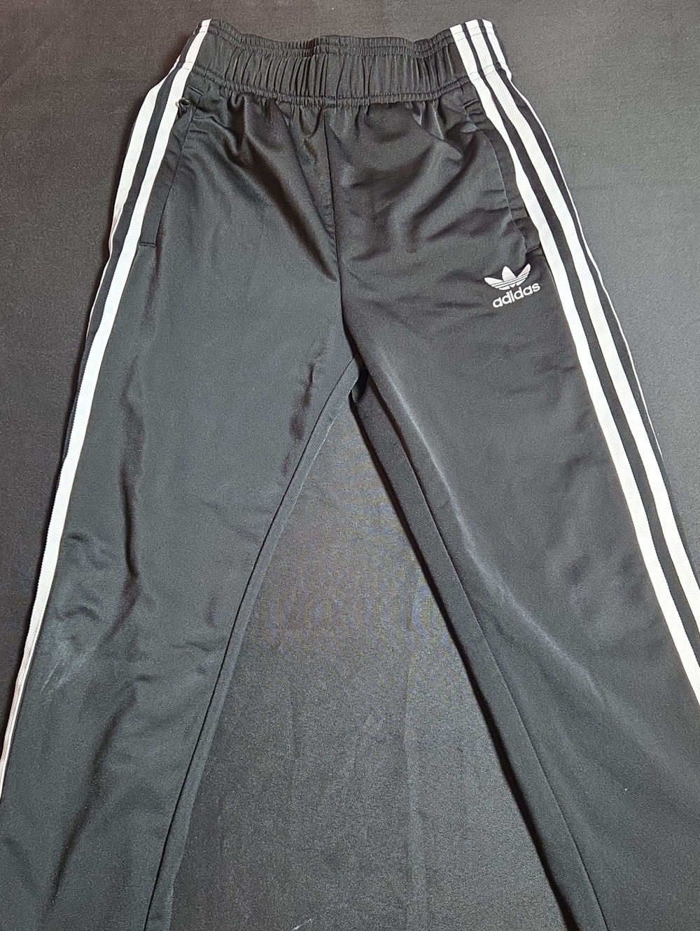 adidas Kids Black Jogger Pants with White Side Stripes